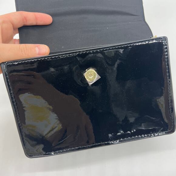 Jimmy Choo Parfum Gold Chain Black Patent Crossbody Bag - Picture 12 of 16